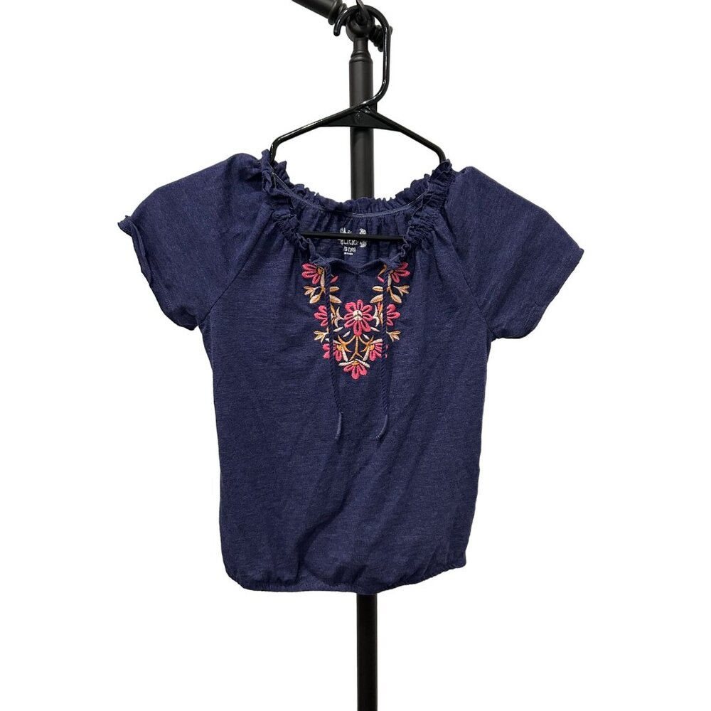 Mudd Embroidered Girls Floral Off-Shoulder Bohemian Top XS/S